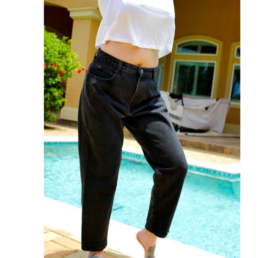 Vintage High Waisted 1980s GITANO Jeans in Black
